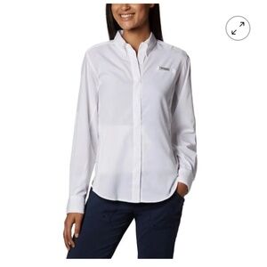 Columbia PFG Tamiami Shirt XL White Fishing Vented Long Sleeve